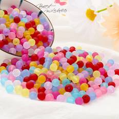 ToBeIT ToBeIT 700pcs Color Beads Frosted Acrylic Color Beads Matte Beads Loose Round Bead for Jewelry Making 8mm