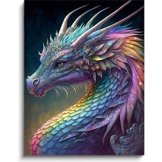 Pinturas de Diamantes Diamond Painting Kit 5D Colourful Dragon
