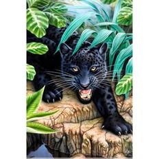 Black Diamond Paintings Diamond Painting Black Panther,5D Diamond Art for Adults,Round Full Drill Diamond Painting Kits for Beginners,Diamond Art Kits 10x12inch/25x30cm,Gem Art Painting Kit for Home Wall Decor Gifts