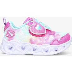 Skechers Girls Pink Kids Heart Lights-midsole Woven Trainers 2-5 Years Eur /5.5 Kids