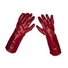 Sealey Worksafe Red PVC Gauntlets 450mm Pair