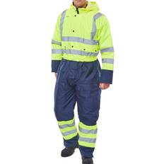 Beeswift Hi-Vis Thermal Waterproof Coverall Yellow/Navy