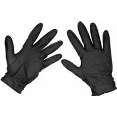 Work Gloves Sealey Black Diamond Grip Extra-Thick Nitrile Powder-Free Gloves Pack of