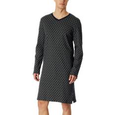 Herre - M Nattkjoler Schiesser Fine Interlock Men Longsleeve Nightdress Mørkblå bomull Herre