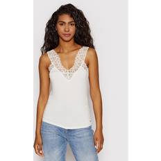 Morgan Top Col V Avec Dentelle - Blanc