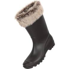 Beige - Femme Bottes en caoutchouc Mountain warehouse Womens/Ladies Faux Fur Lined Wellington Boots Beige