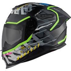 Y.100R Urbangram Helmet - Matt Black/Grey/Neon-Green