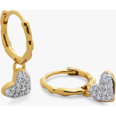 Monica Vinader Transparent Earrings Monica Vinader Lab Grown Diamond Heart Huggie Earrings, Gold