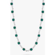 Green Necklaces Jon Richard Emerald Infinity Allway Necklace, Green/Silver