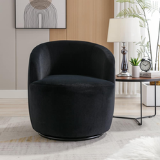 Bed Bath & Beyond Velvet Fabric Barrel Armchair