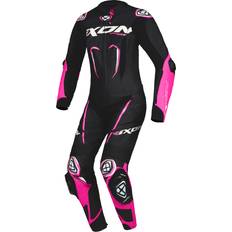 Women Motorcycle Suits Ixon VORTEX MC Leather Suit Women Black-Pink-White Woman