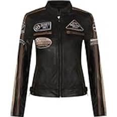 Womens Black Biker Racing Badges - Black