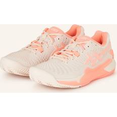 Daim Chaussures de sport pour raquette Asics Gel-Resolution 9 Chaussure Terre Battue Femmes - Abricot