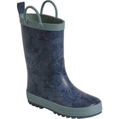 Velcro Wellingtons Children's Shoes Vertbaudet Kinder Gummistiefel mit Dschungelprint blau