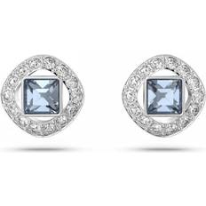 Cristal Boucles d'oreilles Swarovski Angelic Women's Blue Square Cut Stud Earrings