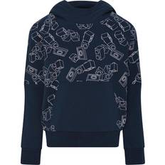 Lego Wear Jungen Kapuzenpullover Hoodie mit Bricks 100% Organic Cotton LWStorm 214 Dark Navy