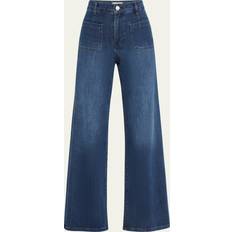 Frame Womens Thunderstorm Le Palazzo Wide-leg High-rise Stretch-denim Jeans