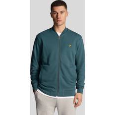 Lyle & Scott Mens Loopback Jersey Bomber Jacket in Green Malachite Green