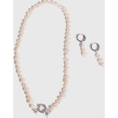 Jewelry Sets Joey Baby Joey Baby Freshwater Pearl Necklace and Earrings Set in Silver, Women's at Urban Outfitters