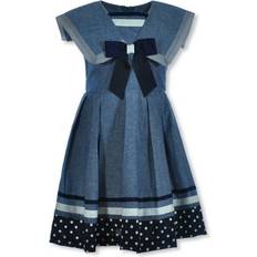 Bonnie Jean Children's Clothing Bonnie Jean Girls 4-6X Sleeveless Nautical Chambray Dress