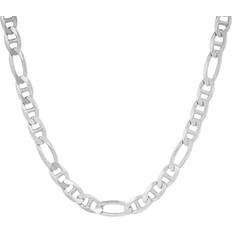 Silver - Unisex Necklaces Kylie Harper Figaro Mariner Chain - Silver