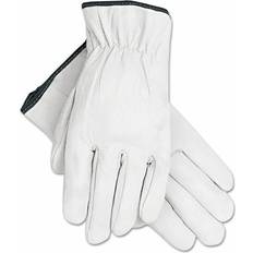 White Work Gloves MCR Safety Grain Goatskin Driver Gloves, White, X-large, Pairs MPG3601XL Oat