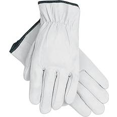 White Work Gloves MCR Safety Grain Goatskin Driver Gloves, White, Medium, Pairs MPG3601M Oat