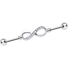 Stainless Steel Piercings Body Candy Steel Clear Accent Endless Elegance Infinity Symbol Industrial Barbell Gauge 38mm