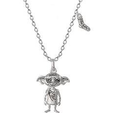 Harry Potter Dobby House Elf and Sock Necklace, Silver 18"