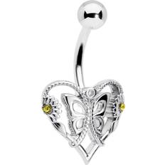 Women Piercings Body Candy Womens 14G 316L Surgical Steel Navel Ring Piercing Heart Flower Butterfly Belly Button Ring