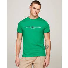 Tommy Hilfiger Green T-shirts Tommy Hilfiger Logo Embroidery Slim Fit T-Shirt OLYMPIC GREEN