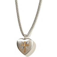 Dicksons Silver And Plated Heart Locket Necklace