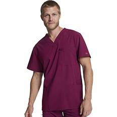 Dickies Work Tops Dickies EDS Essentials Men Scrubs Top V-Neck DK645, XS, Wine