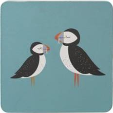 Cork Coasters Dunelm Set of 4 Puffin Cork Back Coaster 4pcs