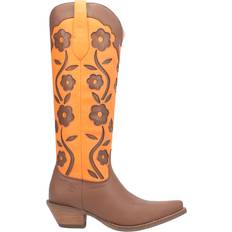 Dingo Goodness Gracious Floral Round Toe Cowboy Boots Brown