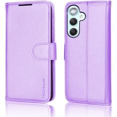 Samsung Galaxy A34 Wallet Cases TechGear Samsung Galaxy A34 5G Leather Wallet Case, Flip Protective Cover with Wallet Card Holder, Stand and Wrist Strap PU Leather with Magnetic Closure