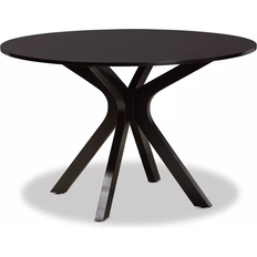 MDF - Round Dining Tables Baxton Studio Kenji Dark Brown Dining Table 44.9x44.9"