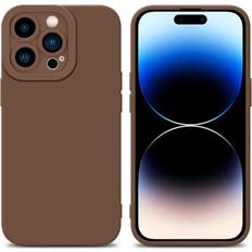 Cadorabo FLUID BROWN Case for Apple iPhone 14 PRO Protective Cover made of flexible TPU Etui silicone Brown