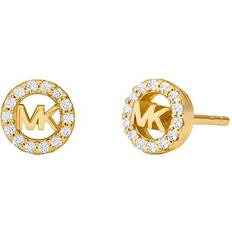 Women Earrings Michael Kors 14K Gold Sterling Silver Logo Stud Earrings, One Colour, Women