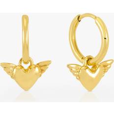 Rachel Jackson London Guardian Wings Huggie Hoop Earrings, Gold