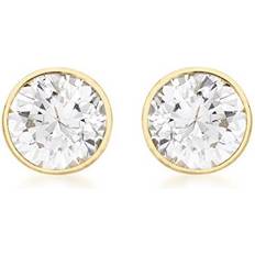 Carissima IBB 18ct Gold Round Cubic Zirconia Stud Earrings, Gold