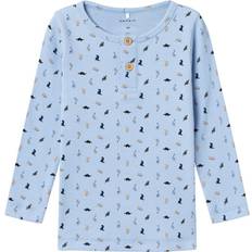 Name It Girl's Regular Fit Long Sleeved Top - Chambray Blue