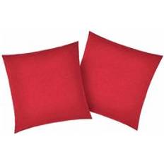 Red Cushion Covers my home Luisa Pack of 2 Cotton Plain Cushion Cover Red