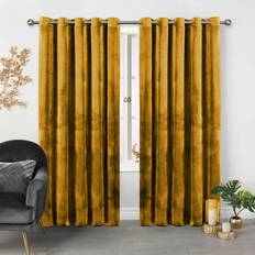 Curtains & Accessories Oxford Homeware Ochre, 66" Ring