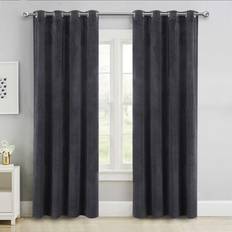 Curtains & Accessories Aspire Homeware Charcoal, 66" 228cm Ring Top Luxury