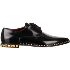 Dolce & Gabbana Derby Dolce & Gabbana Black Derby Gold Studded Leather Shoes EU40/US7