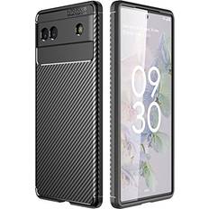 Google Pixel 6a Mobile Phone Cases TechGear Pixel 6a Case [CarbonFlex Case] Premium Flexible Soft Shockproof Slim Fit Case Cover with Carbon Fibre Effect Designed For Google Pixel 6a