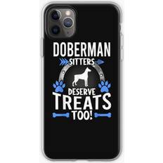 Mobile Phone Accessories Famgem Phone Case Doberman Sitters Deserve Treats Dog Lovers for iPhone Samsung 14 13 12 11 Plus Pro Max Galaxy S23 S22 Ultra Note 20 10