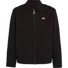 Tommy Hilfiger Zip-Thru Logo Embroidery Regular Trucker Jacket - Black