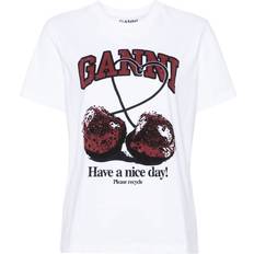 Ganni Relaxed Cherry T-shirt - Bright White